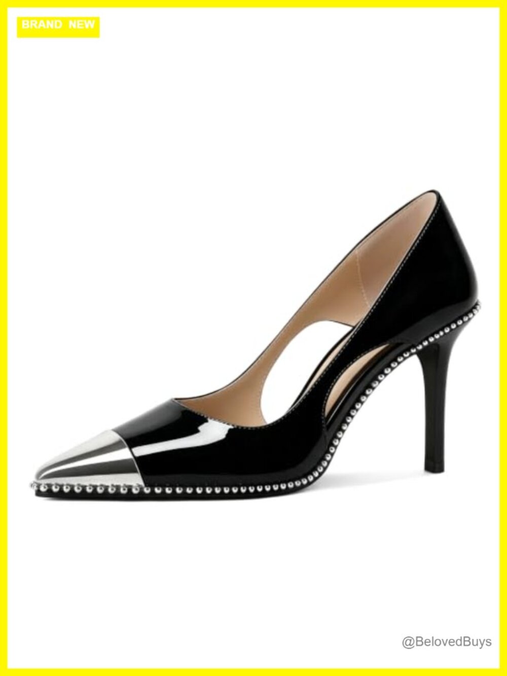 Women's Stiletto Pumps Beaded Pointed Toe Pull-On Heels